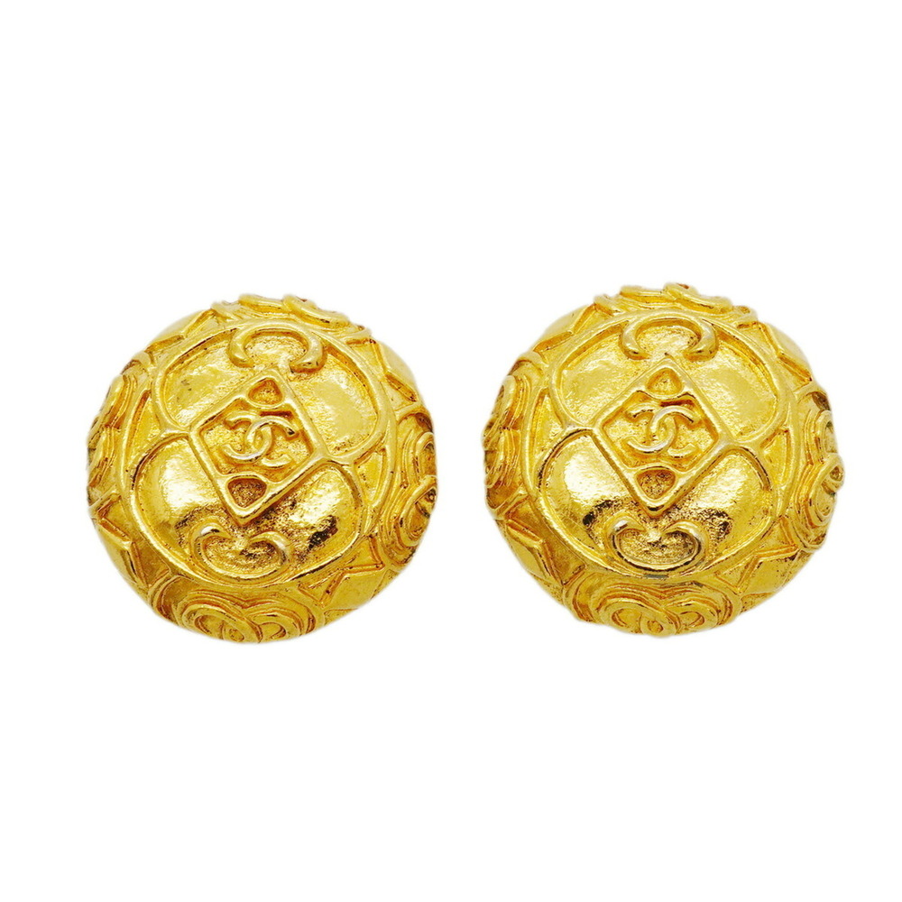 CHANEL Gold Logo Earrings